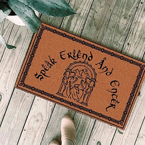 NA Fußmatte innen außen fussmatte Sprich Freund und trete Fußmatte Herr der Ringe EIN Geschenke deko Wohnzimmer