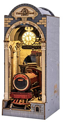 Rolife DIY Book Nook Kits Modell Holzbausatz, Unisex-Kinder, Bookshelf Insert Diorama Bookends, Booknook Bücherregaleinsatz Kits,Japanische Deko Lehrer Geschenk (TGB04 Time Travel)