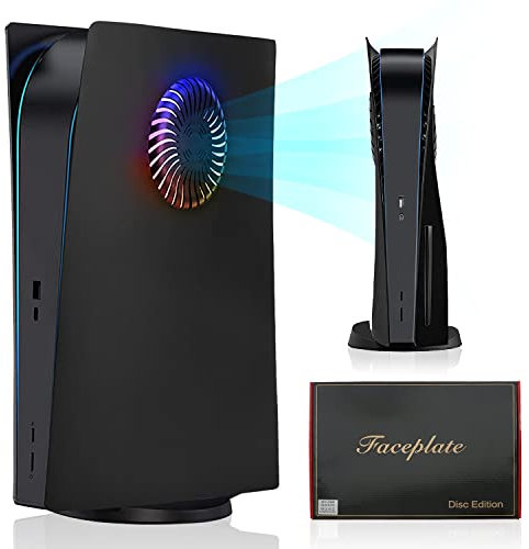 Sternstunde PS5 versión de refrigeración para Playstation 5 Disc Edition - Cubierta dura a prueba de golpes - PS5 Placa lateral de repuesto Playstation 5 Accesorios - Negro