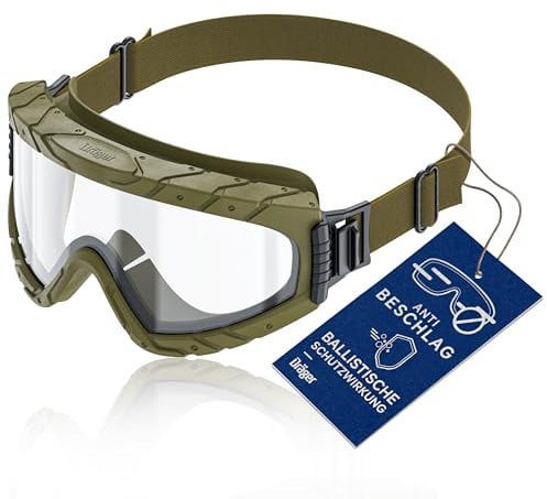 Dräger X-pect 4900 | Gafa de visión completa antipolvo y antivaho, para usuarios de gafas | Para obras, laboratorios, talleres | Lente de policarbonato resistente a los arañazos y a las roturas |oliva