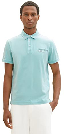 TOM TAILOR Herren 1036414 Poloshirt mit Rückenprint, 31046-Blue Tibetan Stone, L