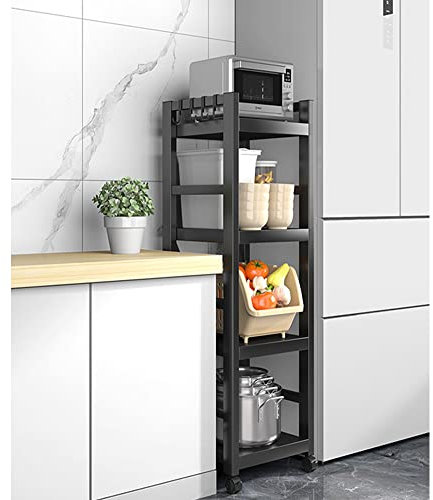 ALSODI Foldable Kitchen Shelf, Ground Multi-Layer Seam Microwave Oven Shelf, Household Portable Cooker Storage Rack,40cm