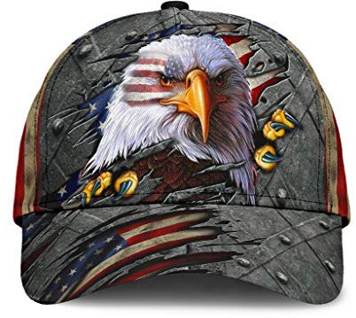 Herren Damen Baseballkappe Adler Amerikanisch Baseballmütze Verstellbar Baseball Cap Reine Farbe Basecap Für Laufen Draussen Reisen
