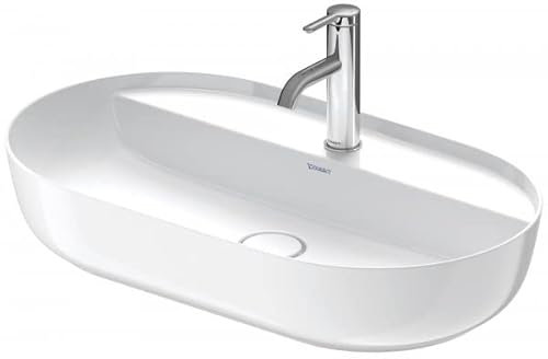 Duravit Luv Aufsatzbecken Innenfarbe Weiß Hochglanz, Aussenfarbe Grau Seidenmatt 700mm