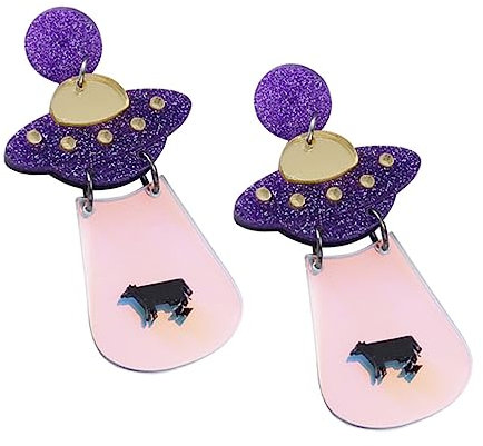 Holibanna 1paar Kreative Ufo-förmige Ohrringe Exzentrisches Design Für Schmuck Für Besondere Anlässe Wie Partys Und Ausflüge