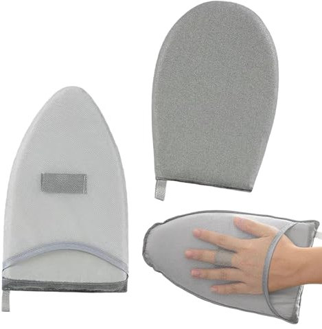 2 Pack Garment Steamer Ironing Glove, Waterproof Anti Steam Mitt with Finger Loop Heat Resistant Garment Steamer Mitt Portable Hand-Held Mini Ironing Pad Household Ironing Pad for Clothes