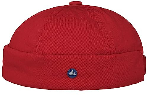 HAMMABURG Cotton Twill Dockermütze Einfarbige Skullcap Robuste Verarbeitung Damen Herren Saisonübergreifend rot S (54-55 cm)