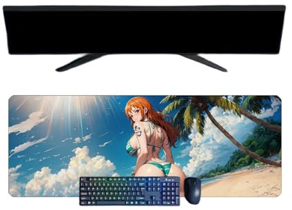 ButkUs One Piece NaMi Tapis de Souris Gaming XXL, 800x300mm, 3mm imperméable et antidérapant Surface Texturée pour PC et Ordinateurs Portables