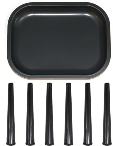 HAOBIN Rolling Tray Metal Rolltablett Rolling Tablett 18cm x 14cm Rolling Metal Tray Metalltablett Joint Hüllen 6 Stück 120mm joint tube Joint Case Joint Behälter Joint Box Hülle Tube