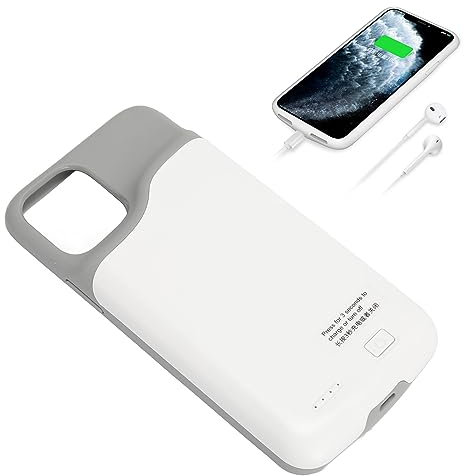11 Pro Charging Case, 5.8 Inch Protective Charging Case, 6000mah Portable Rechargeable Battery Pack Charger Case for Pro (White)