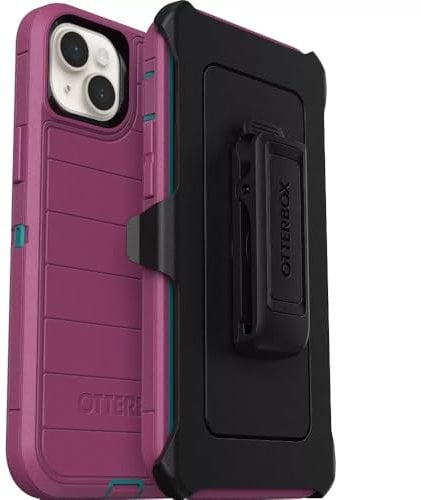 OtterBox iPhone 14 Plus (Only) - Defender Series Screenless Edition Case - Canyon Sun (Pink) - Holster Clip Included - Microbial Defense Protection - Non-Retail Packaging