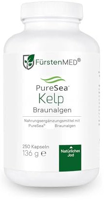 FürstenMED® 250 Kelp Kapseln mit 315µg Jod pro Kapsel - Kelp Algen Braunalgen Vegan und Hochdosiert - Jod Laborgeprüft und Ohne Zusatzstoffe
