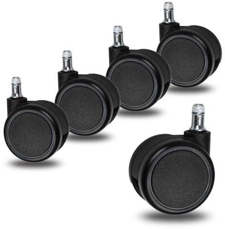 Sedus Stoll Stuhlrollen Ersatzrollen für Bürostuhl Schreibtischstuhl Rollen, Doppellaufrollen für Drehstuhl Zubehör - deutscher Markenhersteller (Weichbodenrollen 5er Set, schwarz)