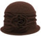 ZLYC Damen Winter Wolle Fischerhüte Blumen 1920s Vintage Bowler Hut(Geblümter Kaffee),Einheitsgröße
