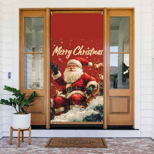 Couvertures de porte décoratives pour intérieur et extérieur - Décorations de Noël