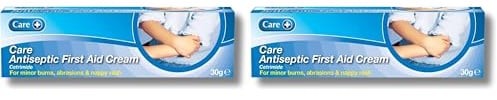 Care Antiseptic First Aid Cream, for Minor Burns, Abrasions and Nappy Rash, Suitable for All, Contains Cetrimide 0.5%, 30g Cream (Pack of 2)