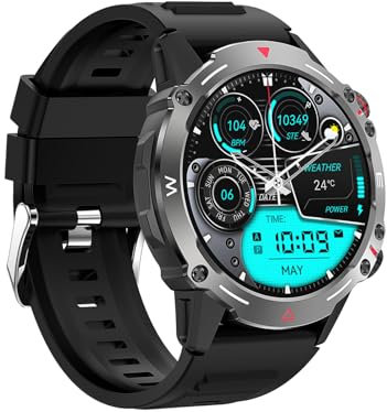 Trevi T-FIT 510 A Smarwatch mit kabelloser Anruffunktion, großes Display 1,43 Zoll AMOLED, intelligente Uhr zur Kontrolle von körperlicher Aktivität und Wohlbefinden, Schlafüberwachung, wasserdicht