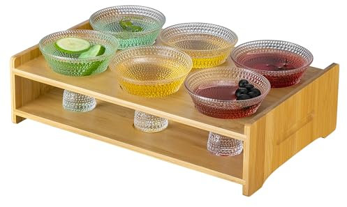 PTSTING Martini Glasses Holder Set Vintage Margarita Glasses(Set of 6) Bar Glasses (7.8 oz) Wood Serving Tray for Martini,Cocktail,Margarita,Cosmopolitan for Manhattan, Brandy