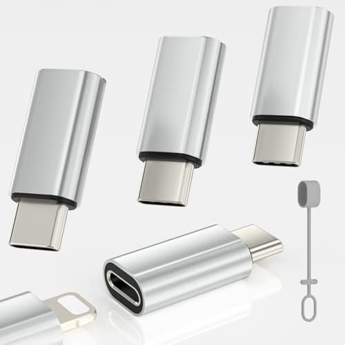 Zestiq Paquete de 4 adaptadores Lightning a USB C para iPhone 16/16 Pro/16 Pro Max/16 Plus/iPhone 15/15 Pro, Samsung S24/S23, iPad, soporta carga y transferencia de datos, no para