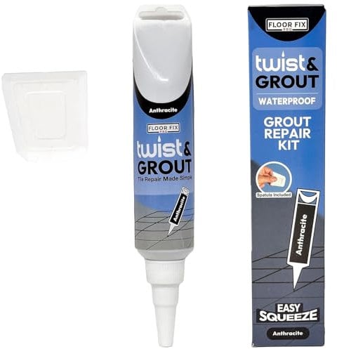 Twist & Grout Reviver Restore and Repair For Bathroom/Shower/Kitchen Tiles Fast - Pre-Mixed Durable & Waterpoof Tile Restoration Kit- Simple To Apply(Anthracite)