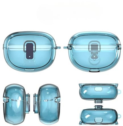 Clear Hülle mit Schnalle kompatibel mit Bose Ultra Open Earbuds Stoßfeste Schutzhülle mit Bergsteigschnalle - TPU Schutzhülle Etui Case Cover Schoner Earphone Protector (Blau,1:1)
