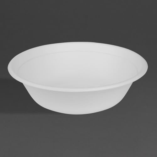Fiesta Compostable Bagasse Poke Bowl Base, 32oz (Pack 50) | Handles hot or cold takeaway meals securely. Natural heat-resistant fibres provide rigid, leak-proof performance.