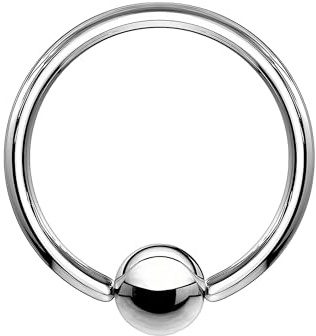 Titanium Captive Bead Ring in Classic Minimalist Style, Septum Ring Piercing Jewelry Nose Clicker Daith Earring Hoop - Silver / 14G / 08 mm / 3 mm