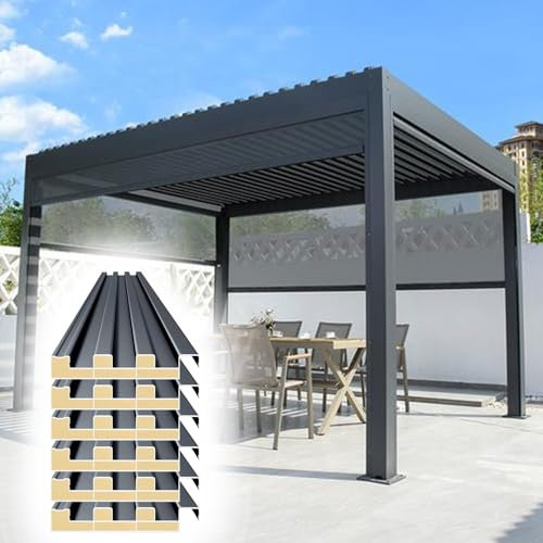 HWLL Roofing Sheets 6pcs Outdoor Pergola Metal Roof Panels, Thickened Polycarbonate Roof Cladding Board, All-Weather Roof Shingles for Corridor Garden Sheds(L- 1.2m/3.9ft)