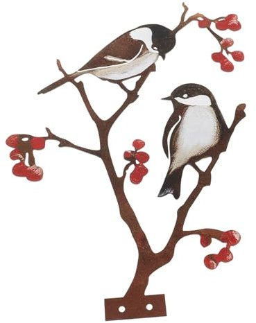 TOGEVAL Vogel Wanddeko Metall Kreative Baumdeko Mit Kleinen Vögeln Langlebige Gartenornamente Für Drinnen Und Draußen Dekoration Für Balkon Und Garten