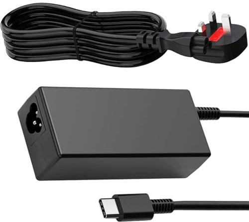65W USB-C Laptop Charger for HP Elitebook 830-G5 840-G5 830-G6 840-G6 X360 1030 G2 G3 G4 G7 G8 1020 G2 1040 G5 G6 G7 G8 Spectre Envy X360 Pavilion Chromebook Type C LC Power Adapter Supply UK Cord