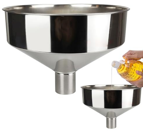 Stainless Steel Funnel, 7.9 Inch Easy to Clean Kitchen Funnel with 1.7-Inch Ports for Kitchen Use, Oil, Soybean, Milk, Stainless Steel