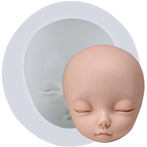 Sijiangmold Babyface Silikonformen Babygesicht Fondantform | Menschliche Gesichter Puppenkopf Süßigkeitenformen Kuchendekoration Schokolade Cupcake Topper Polymerton Blütenpaste