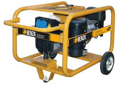 Generador Eléctrico BENZA E5000 – 5,5 kVA – Motor Subaru EX27 Gasolina – Monofásico 230V – Arranque Manual – Alternador Soga – Chasis Reforzado con Ruedas