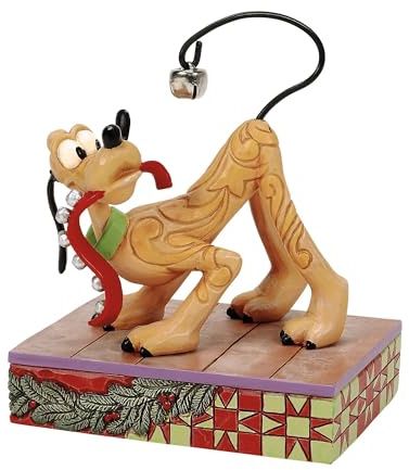 Disney Traditions Pluto with Christmas Bell Figurine