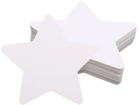 200stk Weiße Sternausschnitte, 10x10cm Doppelseitiges Papier in Sternform Stanzungen Klassenzimmer-Dekoration für Kinder DIY-Schulbastelprojekte & Klassenzimmer-Pinnwand