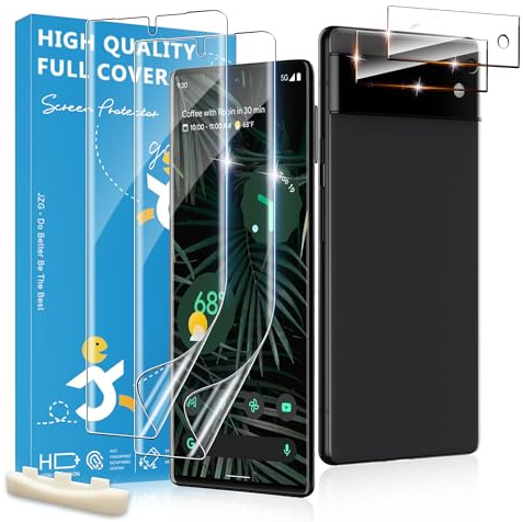 2+2 Stück Schutzfolie für Google Pixel 6 Pro [Nicht-Glas] + Kamera Schutzfolie, Fingerabdruck-ID Unterstützen, Spuren Reduzierbar, Kratzfest, HD Klar, Kompatibel mit Pixel 6 Pro Screen Protector