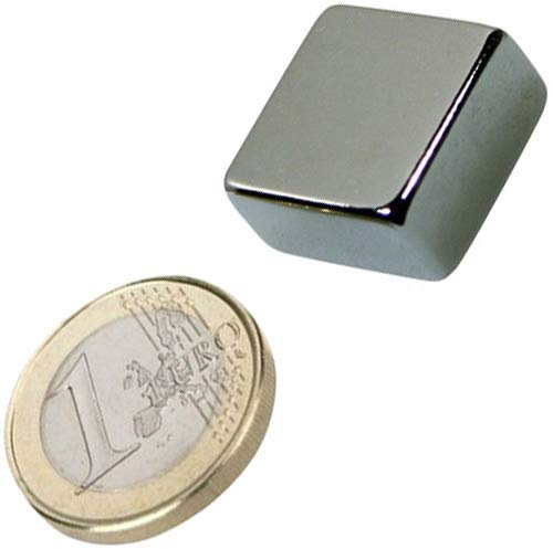Quadermagnet Neodym Magnet-Quader Extra Stark - Haftkraft bis 800kg - Starke Blockmagnete - Rechteckige NdFeB Magnete, Größe: 20x20x10mm | 14.2kg Haftkraft