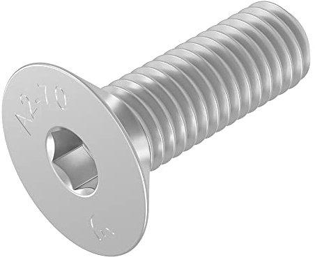 SECCARO Senkschraube M6 x 20 mm, Edelstahl V2A VA A2, DIN 7991 / ISO 10642, Innensechskant, 20 Stück