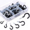 Swpeet Lot de 100 crochets noirs de 6 tailles avec vis de plafond revêtues de vinyle pour la maison, le bureau et le lieu de travail – 1,27 cm, 1,5 cm, 1,9 cm, 1,9 cm, 2,5 cm, 3,8 cm (noir)
