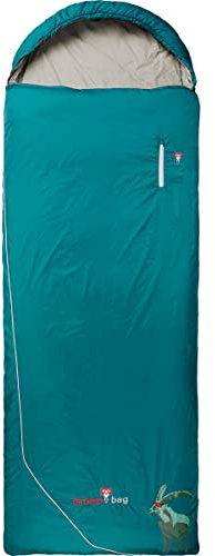 Grüezi bag Biopod Wolle Goas Comfort Links Schlafsack, Almwolle-Füllung, bis 191 cm Körpergröße, 1600g, Packmaß Ø21x39 cm, Camping/Hütte/Zelten