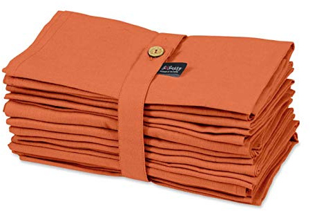 S4Sassy Orange solide Wohnkultur Solide Essgeschirr Stoff Cocktail Serviette 12Er Set