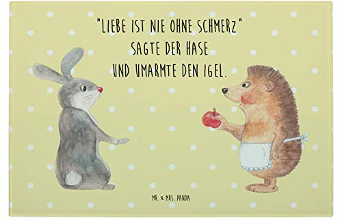 Mr. & Mrs. Panda Schneidplatte Glas Hase Igel - Geschenk, Lustige Sprüche, Schneideplatte, und, Trösten, Schneidebrett Aus, Herzschmerz, Glasschneidebrett, Schneidbrett, Hackbrett, Liebe Spruch