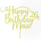 Cakeshop Personalisierte Happy Birthday Glitzer Kuchen Deko Angepasste Farbe jeder Name & jedes Alter Kuchen Dekoration für Geburtstag Party (Champagner)