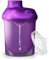AMITYUNION Protein Shaker Purple White Deluxe 400 ml - Shaker proteico a prova di perdite - Senza BPA con setaccio e scala per frullati cremosi di proteine ​​del siero di latte in polvere