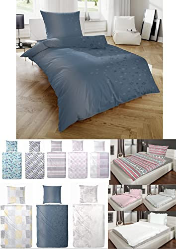 MB Warenhandel24 Bettwäsche warme Winter Biber Feinbiber Flanell Baumwolle 135x200 + 80x80 cm 2 TLG teilig (172122-033)