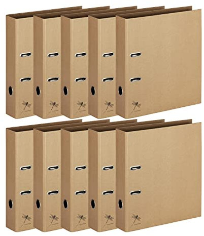 Pagna Ordner A4 Pur, praktische 2-Ring-Mechanik, Stabiler Graukarton mit Kraftpapier überzogen (10)