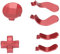 D Pads et Palettes en Métal pour One Elite Series 2 Modèle 1797, Accessoires de Manette de Remplacement, Acier Inoxydable(Rouge)