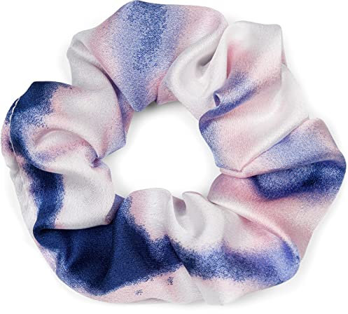 styleBREAKER Damen XXL Haargummi mit buntem Batik Farbverlauf Muster, elastisch, Scrunchie Retro Style, Zopfgummi 04027041, Farbe:Dunkelblau-Rose