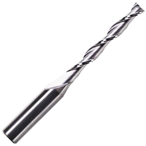 4mm x 42mm Solid Carbide Spiral 2 Flute Up Cut Router Bit for Wood, Hard Wood, PVC & Acrylic - 1/4 Shank