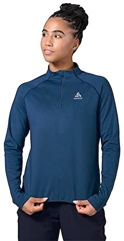 Odlo Damen Langarm Shirt mit Reißverschluss Berra Light, Blue Wing Teal, S